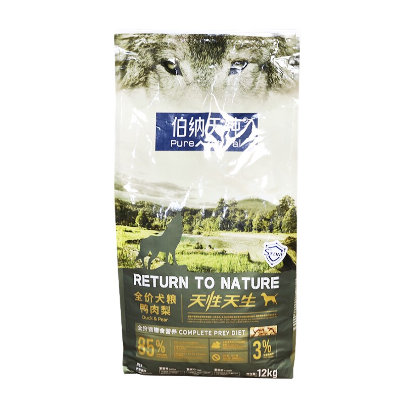 伯纳天纯狩猎狗粮鸭肉梨2kg/12kg