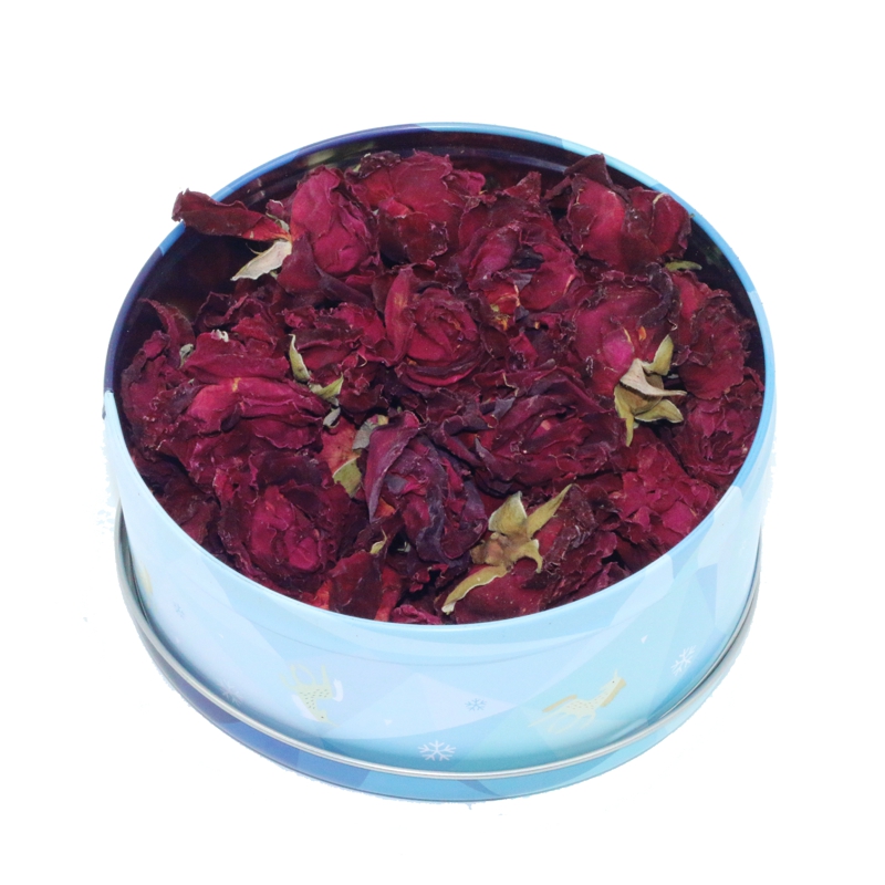 云南烘干墨红铁盒礼盒装大朵内分泌花青素代用玫瑰花草茶60g
