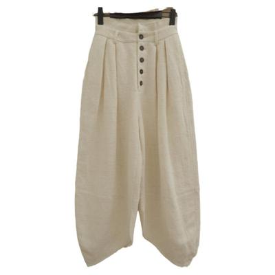 气球裤型潮！InchLim白色亚麻裤