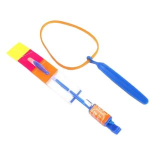 弹弓飞箭户外玩具发光冲天小火箭弹射旋转竹蜻蜓飞行器闪夜光儿童