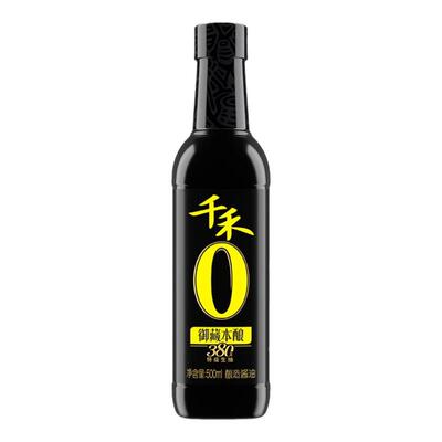 千禾酱油御藏本酿380天500ml瓶特级生抽粮食酿造家用凉拌炒菜调味