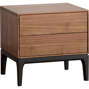 中古北美黑胡桃木床头柜卧室床头储物柜实木新款轻奢高级感免安装