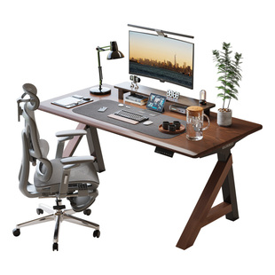 乐歌SE6电动升降桌实木黑胡桃木电脑桌办公桌双电机智能电动升降