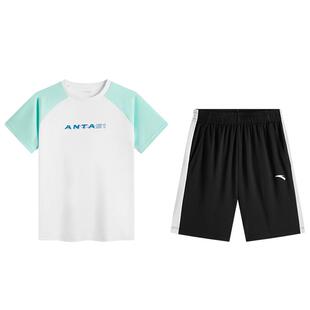 安踏儿童装好洗运动速干套装2026夏季新款短袖短裤套装亲肤透气