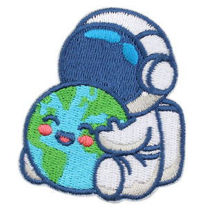 卡通宇航员儿童裤子羽绒衣服书包膝盖破洞无痕免缝补丁贴自粘布贴