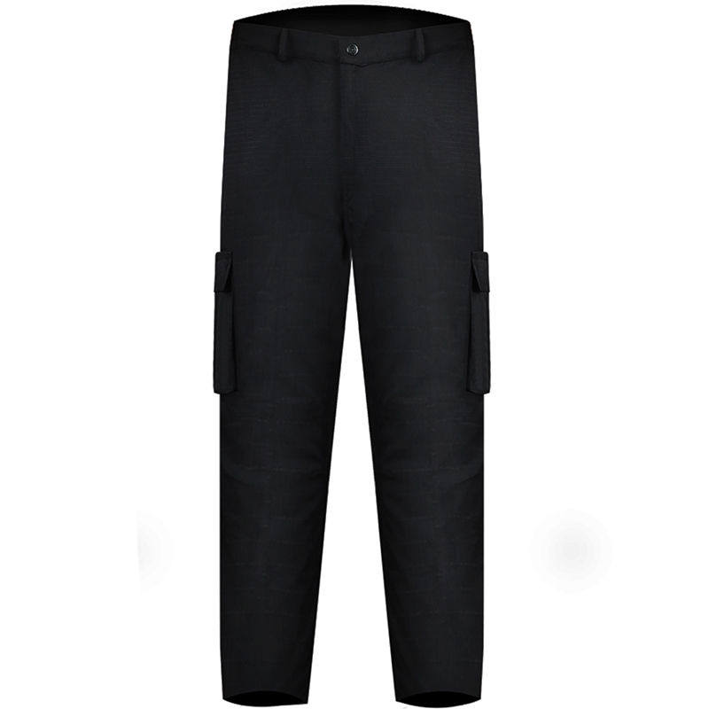 黑色工作服作训裤春秋网格多口袋保安工装制服宽松工装裤耐磨加厚
