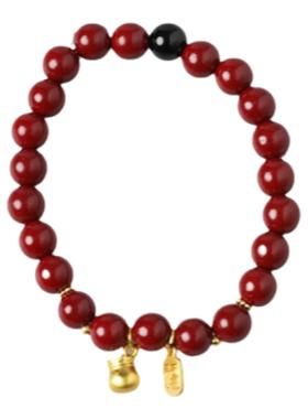 西町村屋朱砂福牌复古小众手链新