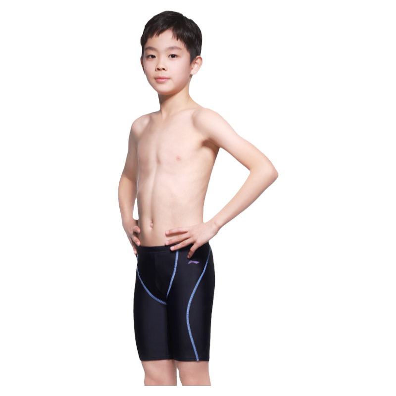 李宁男孩青训专用泳裤抗菌莱卡