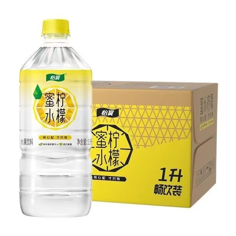新货怡宝蜜水柠檬味饮料1L*12瓶夏日补水运动囤货大容量批发