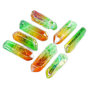 天然龙息石原石电镀水晶七彩色矿物摆件鱼缸装饰石头儿童科普宝石