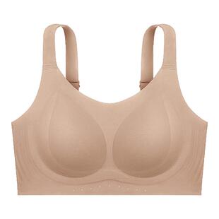 千奈美无痕粉底液内衣女士全罩杯大胸显小隐形不透收副乳文胸