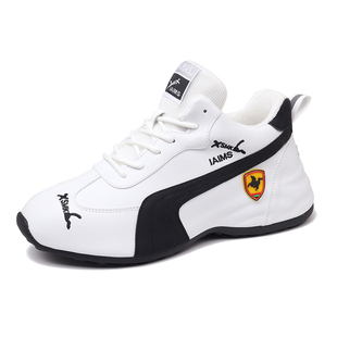 真皮青年男鞋小白鞋2025新款网红增高包底韩版透气男女休闲老爹鞋