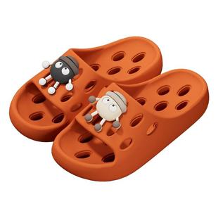 本命年红色eva踩屎感厚底凉拖鞋女浴室漏水室内家居洗澡拖鞋女士