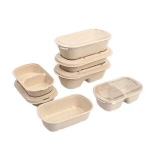 一次性单格双格分格餐盒轻食外卖打包盒食品级饭盒商用批发可降解