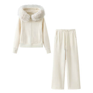 超洋气运动加绒冬季一整套穿搭高级感 韩系绝美小套装冬装