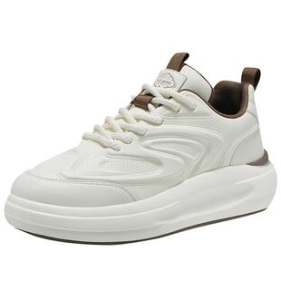 海澜之家男鞋2026新款秋冬季休闲皮面板鞋男士厚底增高运动小白鞋