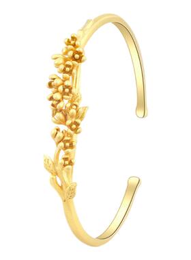 【十二花神热款系列】电镀沙金手镯强保色新中式桂花开口镯子女士