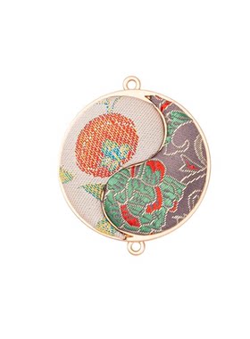 宋锦手工diy太极八卦图吊坠底托