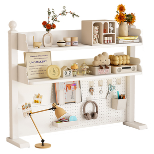 桌面书架立式多层儿童铁艺学习桌摆件文具整理架洞洞板收纳置物架