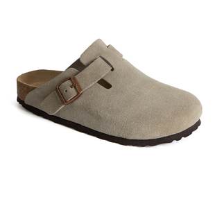 BOKU春秋勃肯鞋包头复古真皮软木厚底日系男女博肯半拖鞋boston