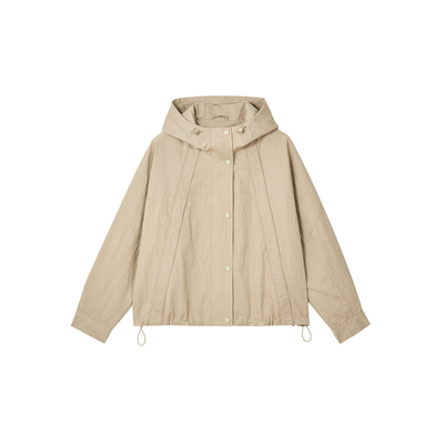 UGIZ2025年秋季新品商场同款韩版纯色连帽休闲夹克外套女UCUJ848