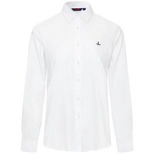 Navigare意大利小帆船白色长袖衬衫女春季新款纯棉寸衫职业装衬衣