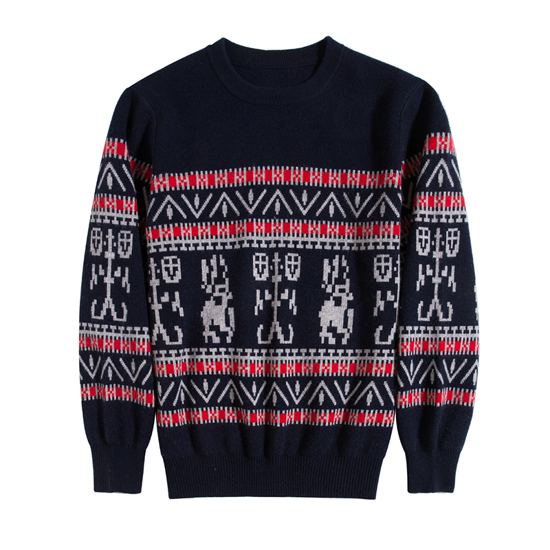 欧美复古半高领羊绒衫男100纯羊绒冬季加厚青年男士时尚针织毛衣