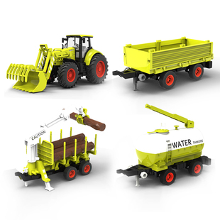 儿童农夫车拖拉机男孩新款大号工程车玩具模型惯性吊车农用运输车
