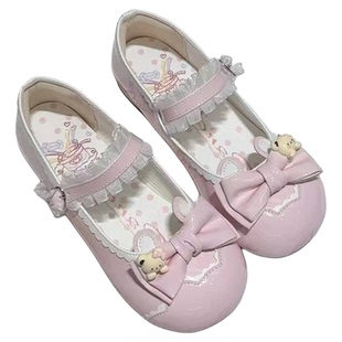 VISUALCAT原创正版Lolita鞋泡芙奶兔玛丽珍鞋低跟lo鞋粗跟小皮鞋