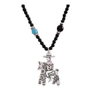 Picnique 骑士朋友琉璃绿松石串珠项链