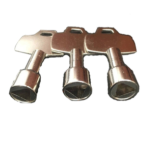 通用环卫垃圾桶钥匙市政铁皮户外物业不锈钢果皮箱三角铁锁钥匙锁