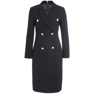 气质时尚上班族通勤职场OL风开叉连衣裙