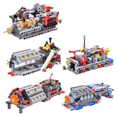 国产积木MOC电动发动机科技拼装