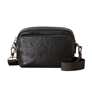 后步原创男士单肩斜挎包手机包休闲通勤运动潮牌小包真皮牛皮男包