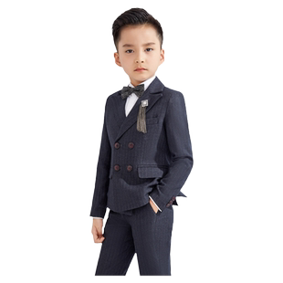 罗蒙男童西装套装春秋儿童表演礼服男孩外套花童小西服钢琴演出服