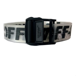 正确版本OFF OW男女腰带WHITE18ss工业风果冻透明彩色字母皮带ins