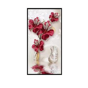 玄关3d立体墙贴画自粘装饰画客厅入户走廊过道背景墙挂画壁纸门贴