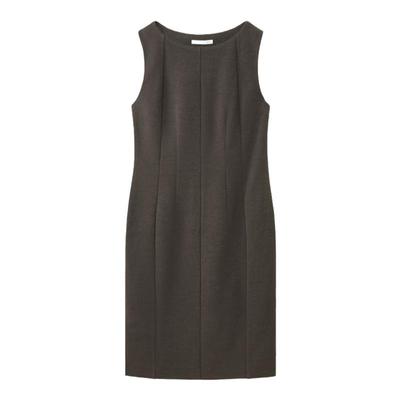 OVV秋冬热卖女装一字领修身背心裙针织羊毛休闲无袖连衣裙