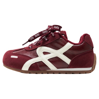 TATA童鞋儿童加绒棉鞋红色保暖