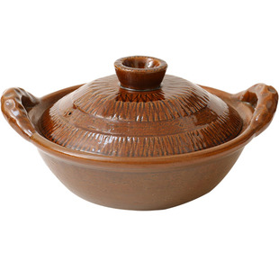 小葵川町屋 日本进口信乐烧六锅窑满釉网笠土锅陶土砂锅汤锅炖锅