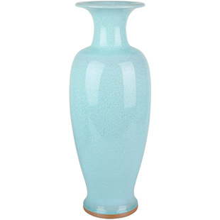 汝窑仿古陶瓷大花瓶瓷器瓷瓶青瓷新中式简约高端客厅玄关装饰摆件