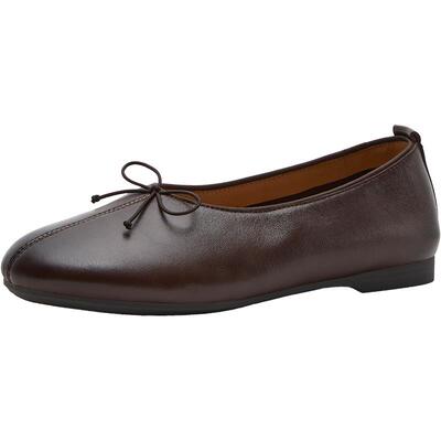 Bata浅口单鞋女2026春商场新款时尚简约软底羊皮上班鞋AUO38CQ6