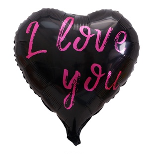 情人节爱心公主请开心生日快乐铝膜气球装饰场景拍照粉色心形铝箔