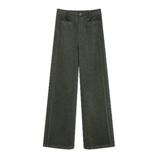 solighter 法式复古灯芯绒高腰直筒休闲裤女秋冬2025新款显瘦长裤