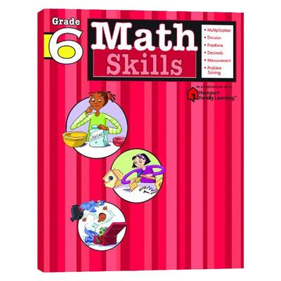 Flash Kids 数学技能6年级 英文原版 Math Skills Grade 6 美国小学英语教材教辅 Harcourt Family Learning系列 哈考特家庭练习册