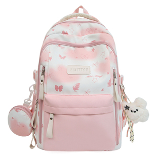 初中生书包女生小学生2026新款大容量高中生可爱轻便护脊旅行背包