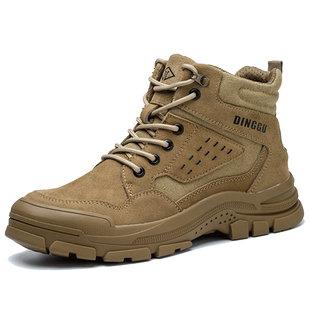 劳保鞋男士款防砸防刺穿钢头工地工作焊工冬季加绒钢板高帮棉耐磨