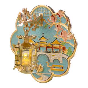 扬州冰箱贴东关街大明寺瘦西湖何园个园发光磁贴文创伴手旅游纪念