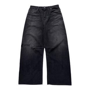 NOFAITH宽松直筒灯芯绒弯刀法工裤男春季水洗做旧休闲长裤工装裤