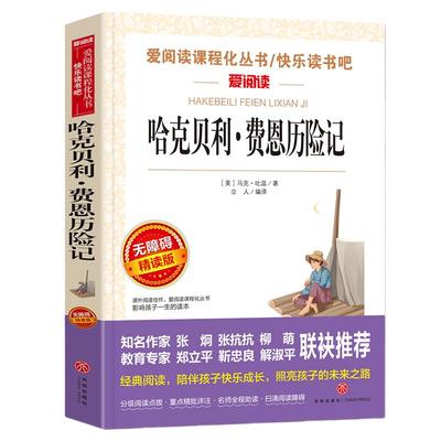 适用哈克贝利.费恩历险记彩插励志版3~6年级新课读物中小学生假期阅读阅读书语文读课外y漂流怎样当我小说名著短篇白话文外国